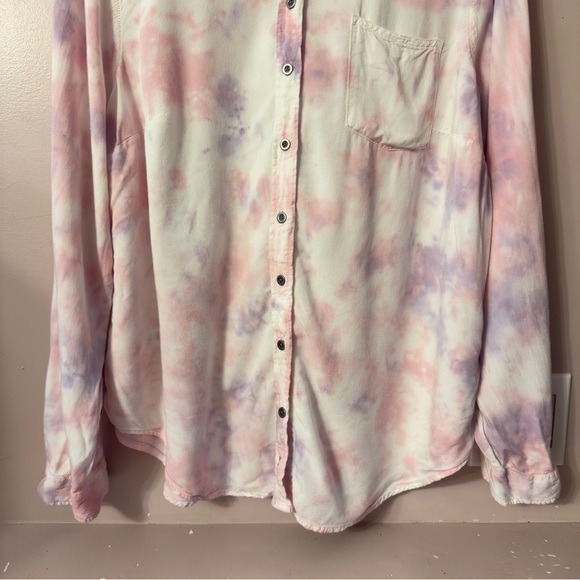 Torrid Lizzie Rayon Twill Button-Up Long Sleeve Shirt Pink Women Size 1X - Picture 5 of 10